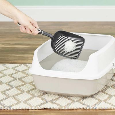 Show full view: KittyGoHere Senior Cat Litter Box, Sand, Large + Dr. Elsey's Precious Cat Unscented Non-Clumping Crystal Cat Litter, 8-lb bag slide 6 of 9