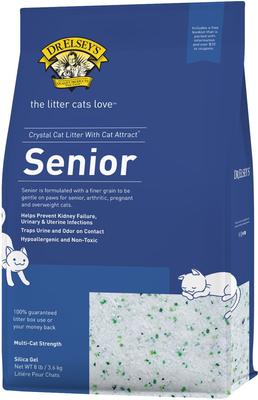 Show full view: KittyGoHere Senior Cat Litter Box, Sand, Large + Dr. Elsey's Precious Cat Unscented Non-Clumping Crystal Cat Litter, 8-lb bag slide 9 of 9