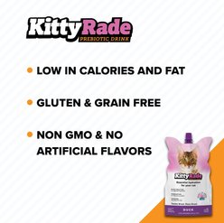 KittyRade Prebiotic Drink Duck Flavored Liquid Digestive Supplement for Cats, 250-mL pouch, case of 3 slide 2 of 5