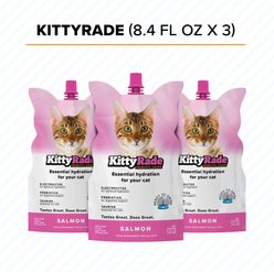 KittyRade Prebiotic Drink Salmon Flavored Liquid Digestive Supplement for Cats, 250-mL pouch, case of 3 slide 1 of 6