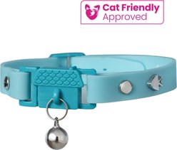 Kittyrama Breakaway Adjustable with Bell Cat Collar, Aqua Blue