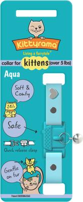 Show full view: Kittyrama Kitten Breakaway Adjustable with Bell Cat Collar, Aqua slide 3 of 8