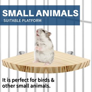 KNUTI Bird Cage Corner Perch Platform, Wood, Medium