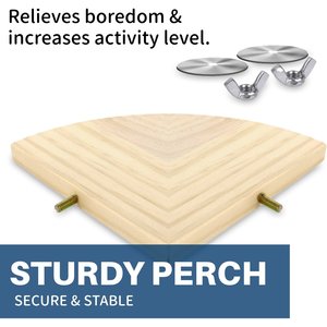 KNUTI Bird Cage Corner Perch Platform, Wood, Medium