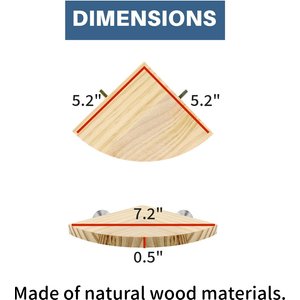 KNUTI Bird Cage Corner Perch Platform, Wood, Medium