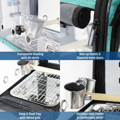 Show full view: KNUTI Bird Travel Carrier, Teal slide 6 of 8