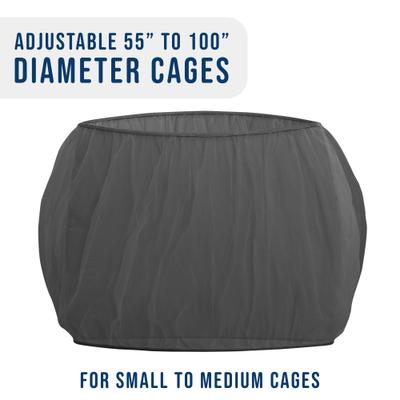 Show full view: KNUTI Universal Bird Cage Seed Catcher Mesh Skirt Cover, Black, 100-in slide 2 of 6