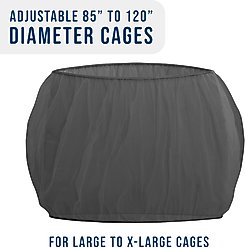KNUTI Universal Bird Cage Seed Catcher Mesh Skirt Cover, Black, 120-in slide 2 of 6
