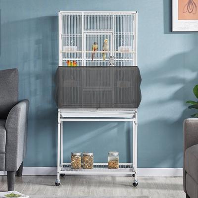 Show full view: KNUTI Universal Bird Cage Seed Catcher Mesh Skirt Cover, Black, 120-in slide 2 of 7