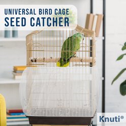 KNUTI Universal Bird Cage Seed Catcher Mesh Skirt Cover, White, 100-in slide 2 of 7