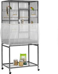 KNUTI Universal Bird Cage Seed Catcher Mesh Skirt Cover, White, 120-in