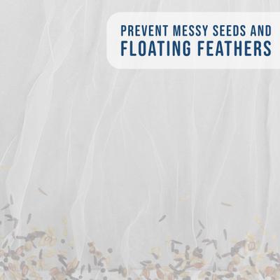 Show full view: KNUTI Universal Bird Cage Seed Catcher Mesh Skirt Cover, White, 120-in slide 4 of 7