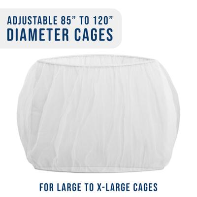 Show full view: KNUTI Universal Bird Cage Seed Catcher Mesh Skirt Cover, White, 120-in slide 3 of 7