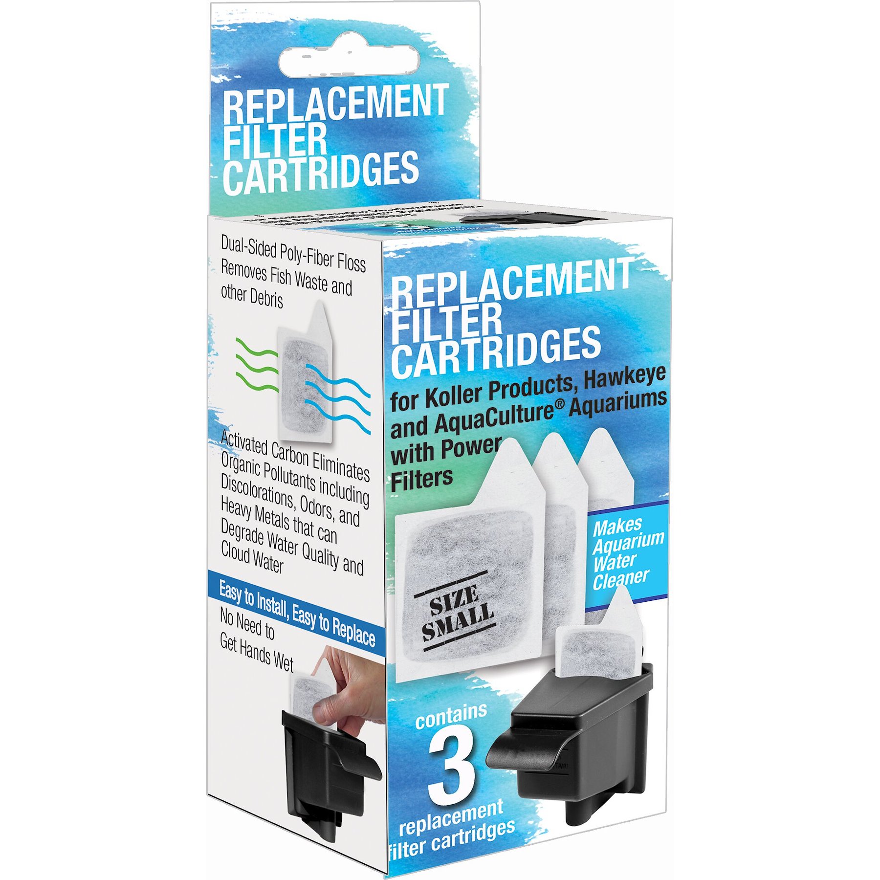 Koller Products KC05 Aquarium Replacement Filter Cartridges, 3 count