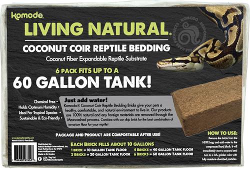 Show full view: Komodo Coir Peat Reptile Bedding, Brown, 6-gal, 6 count, slide 2 of 4