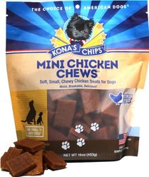 Kona's Chips 1.5" Mini Chicken Dog Chews Treats, 16-oz bag