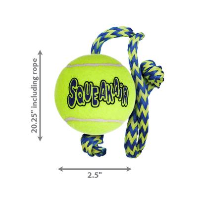Show full view: KONG AirDog Squeakair Ball with Rope Dog Toy, Medium slide 2 of 5