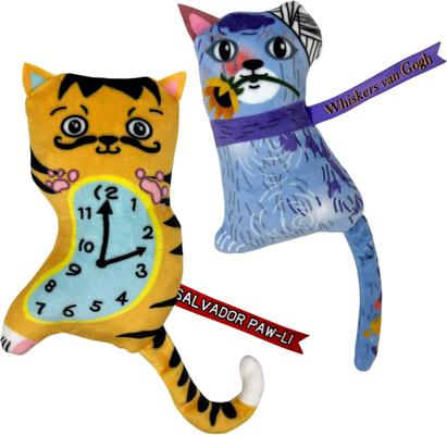Show full view: KONG Artz Dali Van Gogh Plush Cat Toy, Assorted, 2 count slide 1 of 6