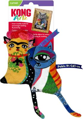 Show full view: KONG Artz Kahlo Picasso Plush Cat Toy, Assorted, 2 count slide 3 of 5