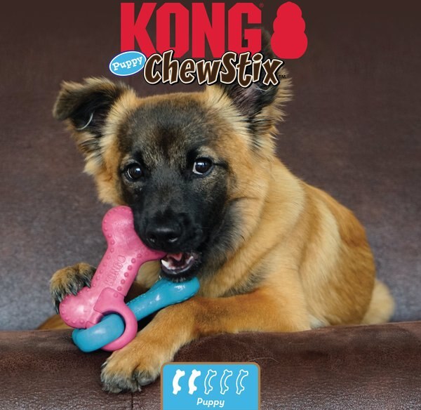 KONG ChewStix Puppy Linked Bones, Pink/Blue