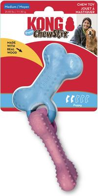 Show full view: KONG ChewStix Puppy Linked Bones, Pink/Blue, Medium slide 4 of 6