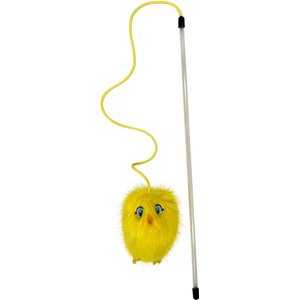 KONG Chirpz Chick Cat Teasers Wands Toy with Catnip, Yellow