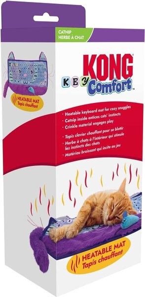 KONG Comfort Key Play Mat Plush Cat Toy with Catnip, Purple