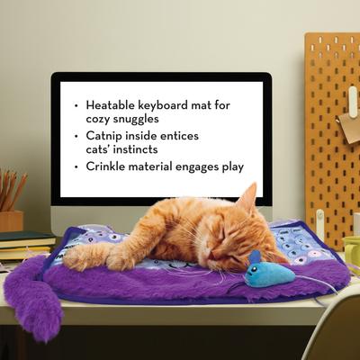 Show full view: KONG Comfort Key Play Mat Plush Cat Toy with Catnip, Purple slide 3 of 8