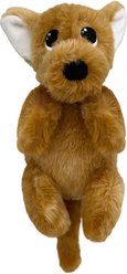 KONG Comfort Pups Peanut Tough Squeaky Dog Plush Toy, Tan, Small