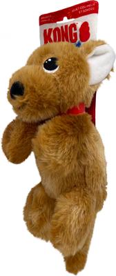 Show full view: KONG Comfort Pups Peanut Tough Squeaky Dog Plush Toy, Tan, Small slide 5 of 6