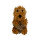KONG Comfort Pups Terry Tough Squeaky Dog Plush Toy, Brown, Small