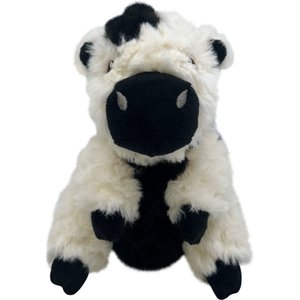 KONG Comfort Tykes Cow Tough Squeaky Dog Plush Toy, Black/White, Small