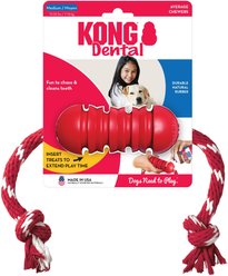 KONG Dental with Rope Dog Toy, Medium