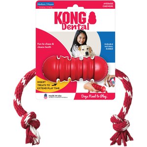 KONG Dental with Rope Dog Toy, Medium