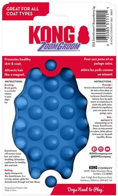 Show full view: KONG Dog ZoomGroom Multi-Use Brush, Boysenberry slide 5 of 7