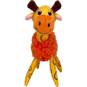 KONG Floofs Shakers Moose Squeaky Dog Plush Toy, Brown