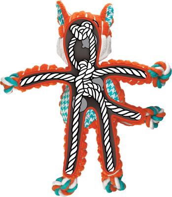 Show full view: KONG Floppy Knots Dog Toy, Fox, Medium/Large slide 5 of 10