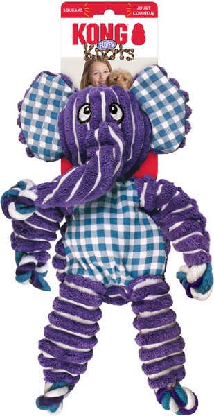 Show full view: KONG Floppy Knots Elephant Dog Toy, Medium/Large slide 4 of 7