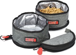 KONG Fold-Up Dog Bowl, Red & Black, Small