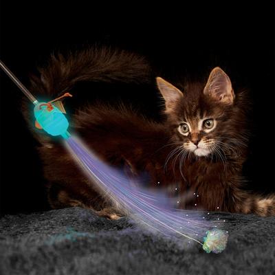 Show full view: KONG Glow Firefly Cat Teasers Wands Toy with Catnip, Teal slide 5 of 7