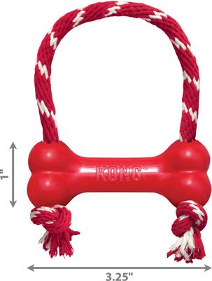 Show full view: KONG Goodie Bone with Rope Dog Toy, X-Small slide 2 of 6