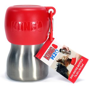 KONG H2O Dog Stainless Steel Bottle, Red, Small