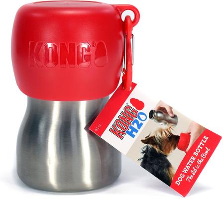 Show full view: KONG H2O Dog Stainless Steel Bottle, Red, Small slide 2 of 5