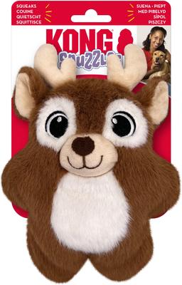 Show full view: KONG Christmas Holiday Snuzzles Reindeer Dog Toy, Brown, Small, 1 count slide 3 of 3