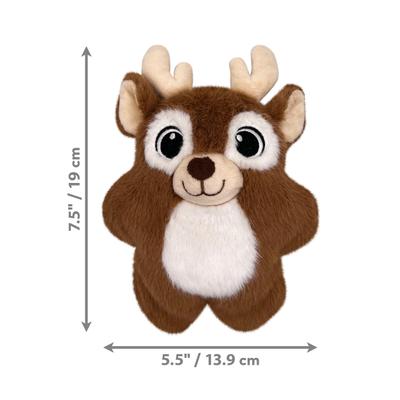 Show full view: KONG Christmas Holiday Snuzzles Reindeer Dog Toy, Brown, Small, 1 count slide 2 of 3