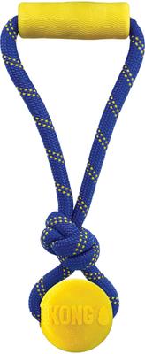 Show full view: KONG Jaxx Brights Dog Ropes Tug Toy with Ball, Assorted, Medium slide 1 of 6