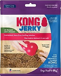 KONG Jerky Chicken Recipe Grain-Free Dog Medium/Large Treats, 5-oz pouch