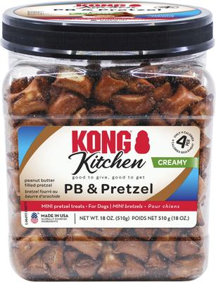 Show full view: KONG Kitchen Natural Peanut Butter & Pretzel Crunchy Dog Treats, 18-oz tub slide 6 of 7