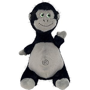 KONG Knots Belly Gorilla Tough Squeaky Plush Dog Toy, Black, Medium/Large