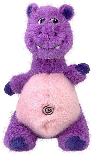 Show full view: KONG Knots Belly Hippo Tough Squeaky Plush Dog Toy, Purple Pink, Medium/Large slide 1 of 4